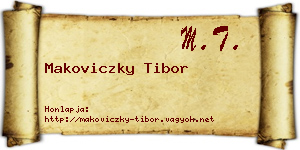 Makoviczky Tibor névjegykártya